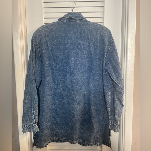 Club Z Denim Vintage 80s 90s Embroidered Denim Shirt w/Accent Beading Size 1XL - Picture 7 of 9